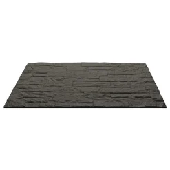 Divina Home Ensemble de 12 panneaux décoratifs effet brique et pierre 3D, revêtement mural PU 8,6 m², 120x60x2,5 cm, gris ardoise- Panneau Mural Décoratif