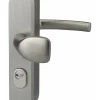 Thirard Ensemble de poignées de sécurité palière pour porte d'entrée, béquille et aileron , entr'axes 216mm, anodisé inox -- Poignée De Porte
