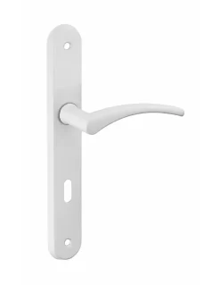 Thirard Ensemble de poignées pour porte intérieure Hebe trou de clé, carré 7mm, entr'axes 195mm, laqué blanc -- Poignée De Porte