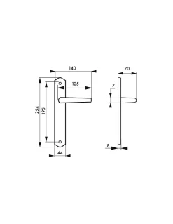 Thirard Poignée De Porte<Ensemble de poignées pour porte intérieure Themis sans trou, carré 7mm, entr'axes 195mm, bois brut -