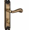Thirard Poignée De Porte<Ensemble de poignées pour salle de bain/toilette Louis XV à condamnation, carré 7mm, entr'axes 195mm, laiton vieilli -