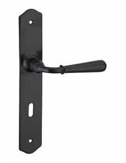 Thirard Ensemble de poignées pour porte de chambre Charon trou de clé, carré 7mm, entr'axes 195mm, acier patiné -- Poignée De Porte
