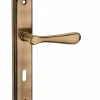 Thirard Poignée De Porte<Ensemble de poignées pour porte de chambre Arthemis trou de clé, carré 7mm, entr'axes 195mm, laiton patiné -