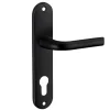 Thirard Ensemble de poignées pour porte d'entrée Leto trou de cylindre, carré 7mm, entr'axes 165mm, noir -- Poignée De Porte