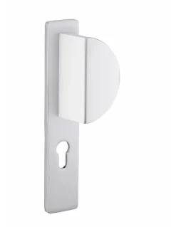 Thirard Ensemble de poignées pour porte d'entrée palière Crecy trou de cylindre, carré 7mm, entr'axes 195mm, anodisé argent -- Poignée De Porte