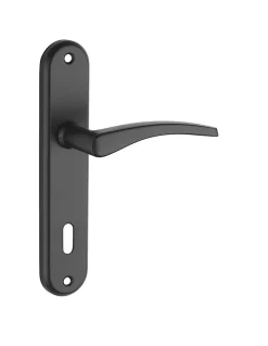 Thirard Ensemble de poignées pour porte de chambre Vesta trou de clé, carré 7mm, entr'axes 165mm, noir -- Poignée De Porte