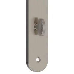 GoodHome Poignée De Porte<Ensemble poignée sur plaque rond à condamnation Esles aluminium L.243 x l.40mm entraxe 195mm