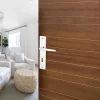 Poignée De Porte<Ensemble poignée sur plaque rectangulaire serrure Colan effet argenté satin gris L.106mm x l.39.8mm entraxe 165mm