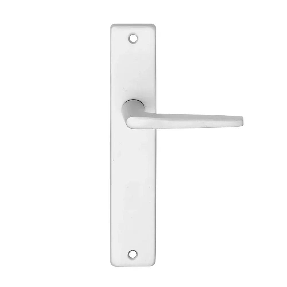 Poignée De Porte<Ensemble poignée sur plaque rectangulaire Colan effet argenté satin gris L.106mm x l.39.8mm entraxe 195mm