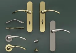 GoodHome Ensemble poignée sur rosace rond à visser Ruis effet nickel satin gris Ø50mm- Poignée De Porte