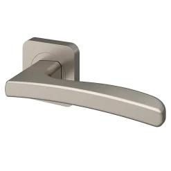GoodHome Ensemble poignée sur rosace Carré à visser Irvil effet nickel satin gris Ø52.5mm- Poignée De Porte