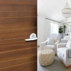 Ensemble poignée sur rosace rond à pousser Colan aluminium blanc Ø52mm- Poignée De Porte