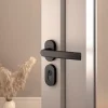 GoodHome Poignée De Porte Extérieure<Ensemble poignée sur rosace Sel scroll à visser Primel mat gris anthracite