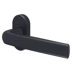 GoodHome Poignée De Porte Extérieure<Ensemble poignée sur rosace Sel scroll à visser Primel mat gris anthracite