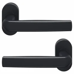 GoodHome Poignée De Porte Extérieure<Ensemble poignée sur rosace Sel scroll à visser Primel mat gris anthracite