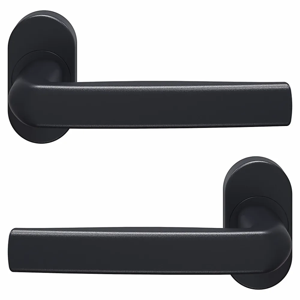 GoodHome Poignée De Porte Extérieure<Ensemble poignée sur rosace Sel scroll à visser Primel mat gris anthracite