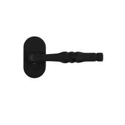Ensemble poignée sur rosace à visser Bovel noir Ø63mm- Poignée De Porte Extérieure