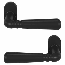 GoodHome Poignée De Porte Extérieure<Ensemble poignée sur rosace à visser Kilhog noir Ø63mm