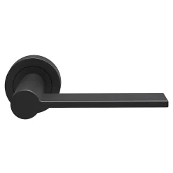 GoodHome Poignée De Porte<Ensemble poignée sur rosace Droit à visser Dotz mat noir Ø52mm
