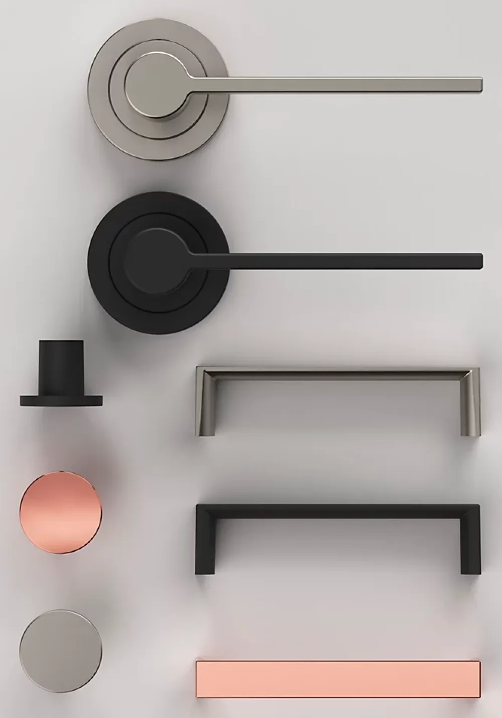 GoodHome Poignée De Porte<Ensemble poignée sur rosace Droit à visser Dotz mat noir Ø52mm