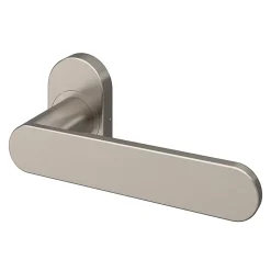 GoodHome Ensemble poignée sur rosace à visser Minzh effet nickel satin gris Ø63mm- Poignée De Porte Extérieure