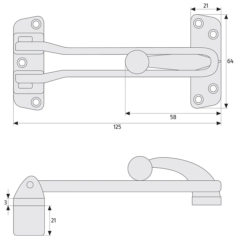 Abus Entrebailleur de porte SPN110-22 nickelé mat- Accesoire Pour Volet