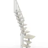 Matisere Escalier Quart Tournant<Escalier 1 quart tournant 13 marches - Hauteur à franchir de 2.81 à 3.33m - Largeur 61cm - Couleur bois et blanc -