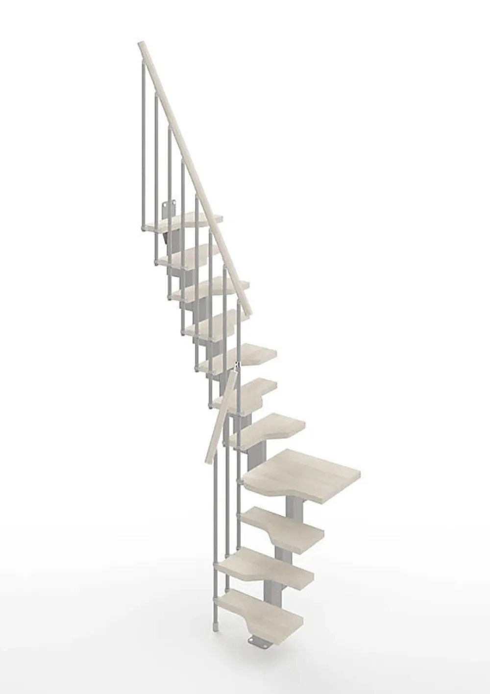 Matisere Escalier Quart Tournant<Escalier 1 quart tournant 13 marches - Hauteur à franchir de 2.81 à 3.33m - Largeur 61cm - Couleur bois et blanc -