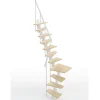 Matisere Escalier 1 quart tournant 9 marches - Hauteur à franchir de 2.00 à 2.36m - Largeur 60cm - Couleur bois et blanc -- Escalier Quart Tournant