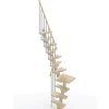 Matisere Escalier Quart Tournant<Escalier 1 quart tournant 14 marches - Hauteur à franchir de 3.01 à 3.57m - Largeur 61cm - Couleur naturel et blanc -