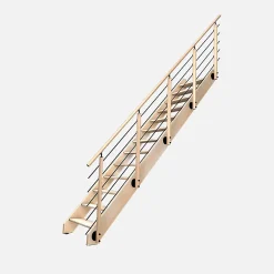 Kordo Escalier Droit<Escalier bois hêtre droit avec garde-corps, Nostra