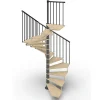 Matisere Escalier Colimaçon<Escalier colimaçon 15 marches - Haut. à franchir 3.08 à 3.60m - Diam. 140cm - Trémie carrée - structure grise / marches naturel -
