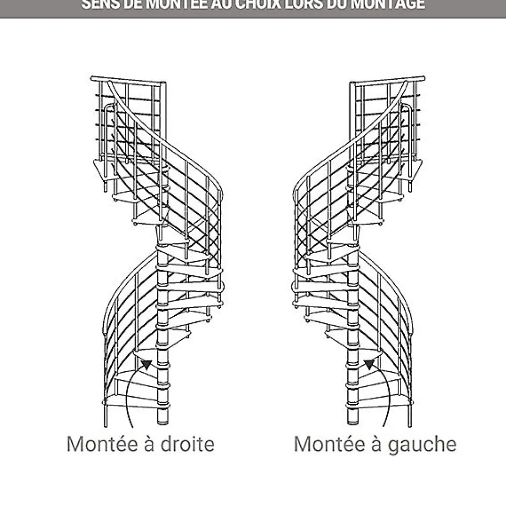 Matisere Escalier Colimaçon<Escalier colimaçon 11 marches - Diamètre 140cm - Hauteur à franchir 2.15 à 2.59m - Blanc et hêtre - VENE140-SBMNAT-11