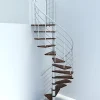 Matisere Escalier Colimaçon<Escalier colimaçon 13 marches - Diamètre 140cm - Hauteur à franchir 2.54 à 3.05m - Blanc et Noyer - VENE140-SBMNOY-13
