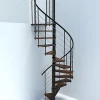 Matisere Escalier Colimaçon<Escalier colimaçon 14 marches - Diamètre 120cm - Hauteur à franchir 2.75 à 3.29m - Noir et Noyer - VENE120-SNMNOY-14