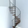 Matisere Escalier Colimaçon<Escalier colimaçon 11 marches - Diamètre 120cm - Hauteur à franchir 2.15 à 2.59m - Gris et Noyer - VENE120-SGMNOY-11