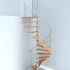 Matisere Escalier Colimaçon<Escalier colimaçon 10 marches - Diamètre 120cm - Hauteur à franchir 1.95 à 2.35m - Blanc et hêtre - VENE120-SBMNAT-10