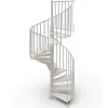 Matisere Escalier colimaçon 11 marches - Hauteur à franchir de 2.26m à 2.64m - Diamètre 1.05m - Structure blanche et marche blanchi -- Escalier Quart Tournant