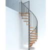 Matisere Escalier Colimaçon<Escalier colimaçon 14 marches - Hauteur à franchir 2.76 à 3.29m - Diamètre 140cm - Structure grise et marche hêtre - BERL140-GH-14