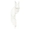 Matisere Escalier colimaçon métal 11 marches - Hauteur à franchir 2.09 à 2.59m - Diamètre 120cm - Structure blanche et marche blanche -- Escalier Colimaçon