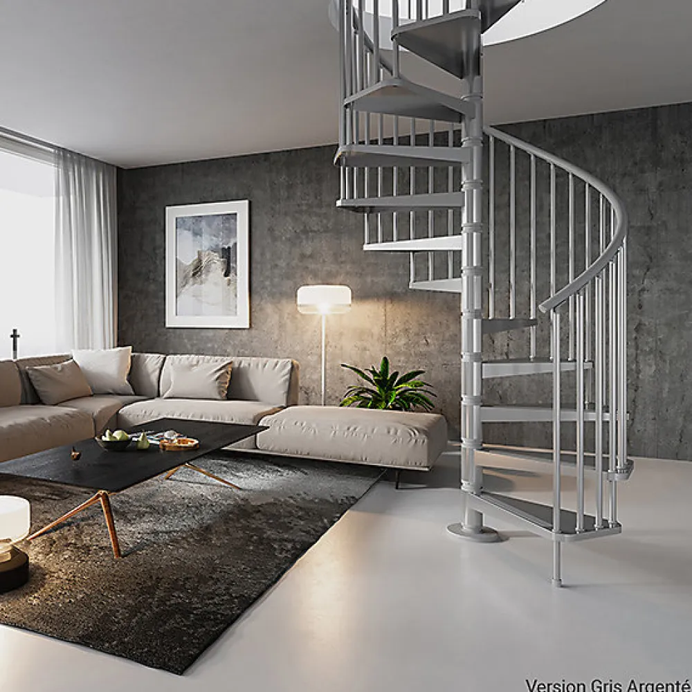 Matisere Escalier Colimaçon<Escalier colimaçon métal 16 marches - Hauteur à franchir 3.36 à 3.68m - Diamètre 120cm - Gris - GAMIA120/GG-16