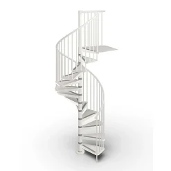 Matisere Escalier Colimaçon<Escalier colimaçon métal 14 marches - Hauteur à franchir 2.94 à 3.22m - Diamètre 140cm - Blanc - GAMIA140/BB-14