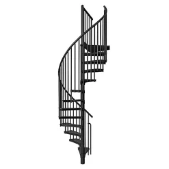 Matisere Escalier Colimaçon<Escalier colimaçon métal 11 marches - Hauteur à franchir 2.09 à 2.59m - Diamètre 160cm - Noir - RONDO160-NN-11