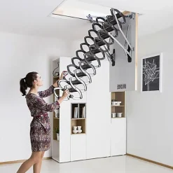 Matisere Escalier coupe feu 60min - Hauteur sous plafond 2.70m - Trémie 60x120cm - LSF60120/270- Escalier Escamotable