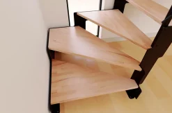 Alumin'home Escalier Quart Tournant<Escalier crémaillière quart tournant Costa rampe acier marche hêtre l. 2.75 m