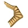 Woodup Escalier Double Quart Tournant Sapin Albula 288 Cm Tournant Gauche Avec Contremarches Hêtre LC H Sol Sol 288 Cm- Escalier Quart Tournant