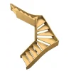 Woodup Escalier Double Quart Tournant Sapin Albula 288 Cm Tournant Gauche Sans Contremarche Hêtre LC H Sol Sol 288 Cm- Escalier Quart Tournant