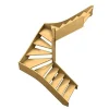 Woodup Escalier Double Quart Tournant Sapin Albula 288 Cm Tournant Droite Sans Contremarche Hêtre LC H Sol Sol 288 Cm- Escalier Quart Tournant
