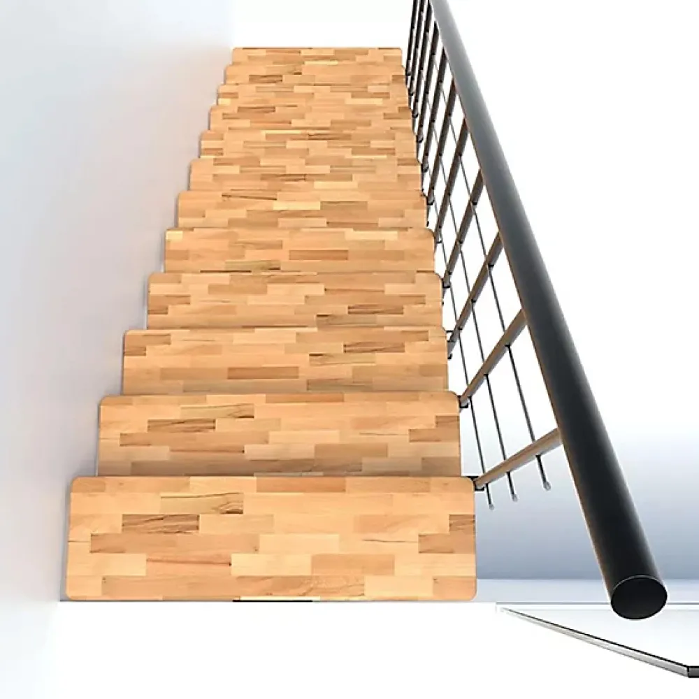 Matisere Escalier droit 9 marches - Hauteur à franchir 2.04 à 2.40m - Noir et bois - COMFO80/I/NB-9- Escalier Droit