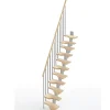 Matisere Escalier Droit<Escalier droit 13 marches - Hauteur à franchir de 2.81 à 3.33m - Largeur 61cm - Couleur naturel et blanc - MINI61/I/SGMNAT-13